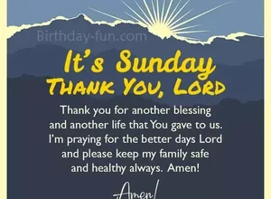 God blessings on Sunday