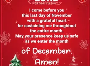 happy new month of December prayer