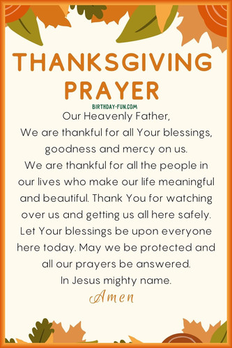 Pray for thanksgiving