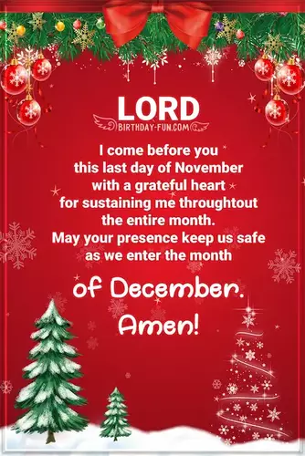 New month prayer for December