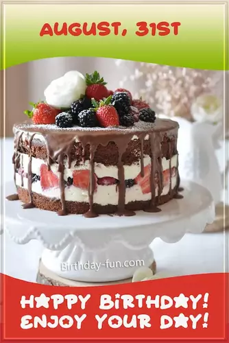 August 31 st Birthday Strawberry Cake