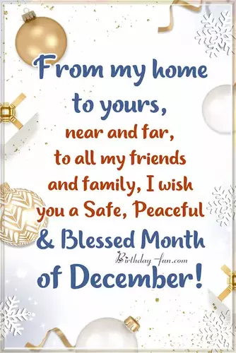 Blessed month of december