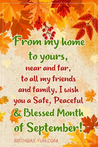 Blessed month of September