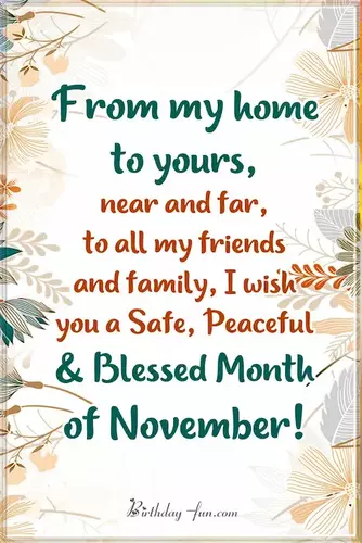 Blessed month of November